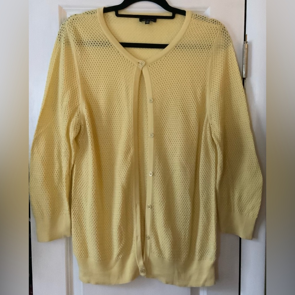 Light yellow weave knit cardigan